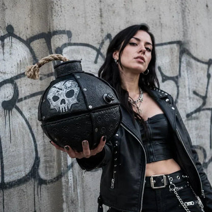 ShadowFuse – Gothic Bomb Shape Fashion Crossbody Bag – image 4