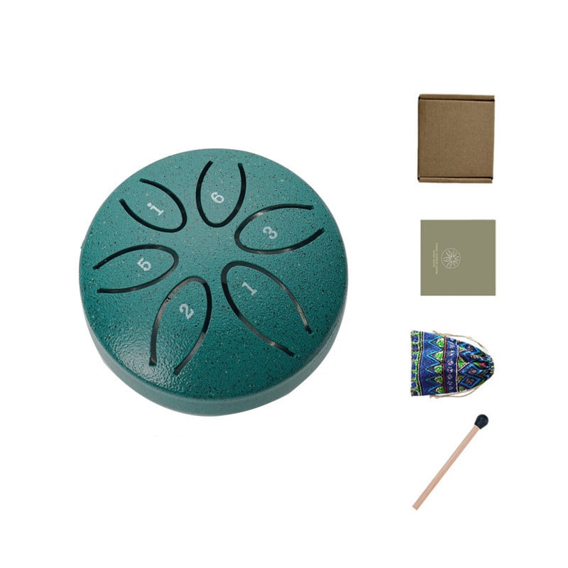 NatureBeat – Outdoor Steel Rain Drum with Finger Picks – Green (3'')