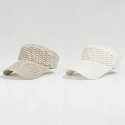 BreezeShade – Women's Open-Top Sun Protection Cap – Khaki+Beige
