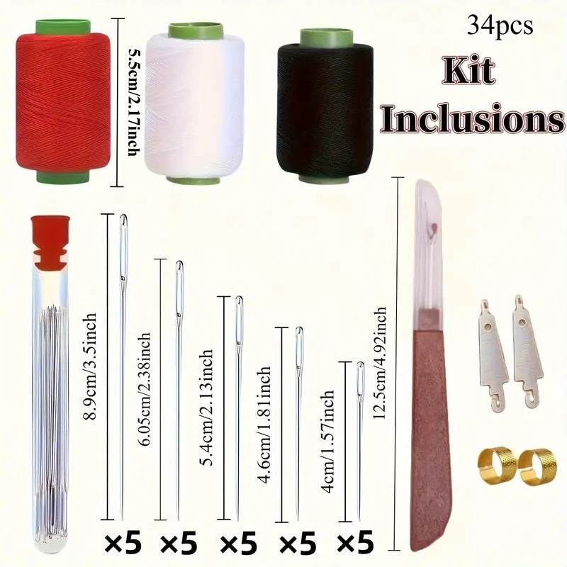 34PCS Big Eye Steel Needles Set – Buy 2 Get 2 Free (4 Sets )Bset seller