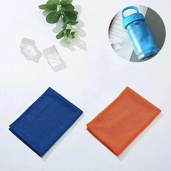 ChillWrap – Rapid Cooling Towel – Navy Blue / Orange