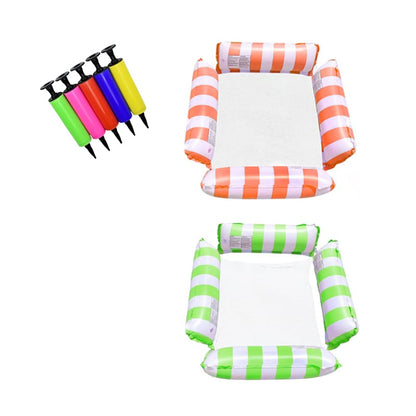 SunFloat Elite – Water Relax Hammock – straight stripes - (green+orange)