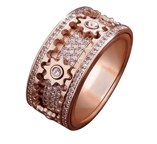 Zigzag - Sliding Ring Modern Statement Style – Rose Gold / 6