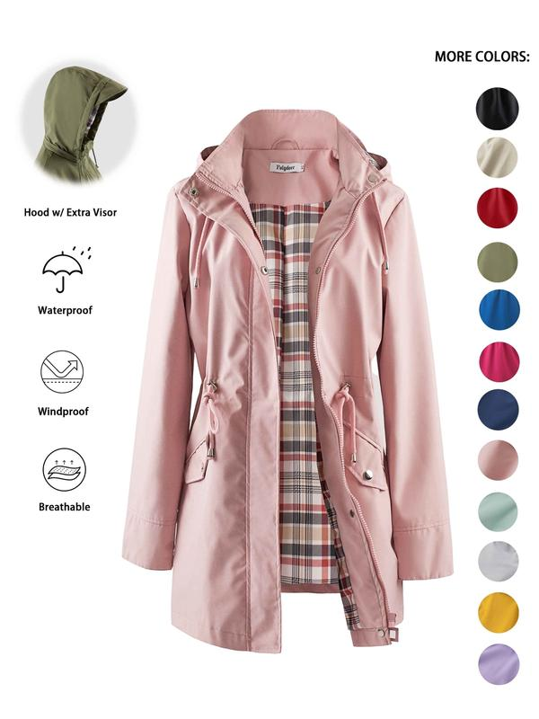 Rainelle – Hooded Windproof Jacket – Pink / S