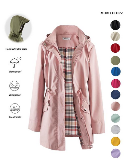 Rainelle – Hooded Windproof Jacket – Pink / S