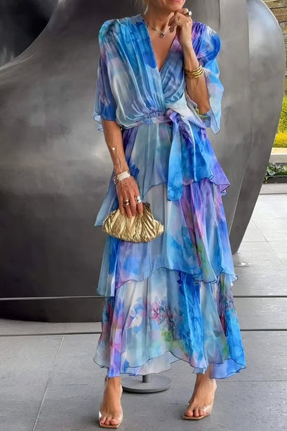 AuraFlow – Watercolor Chiffon Maxi Dress – image 7