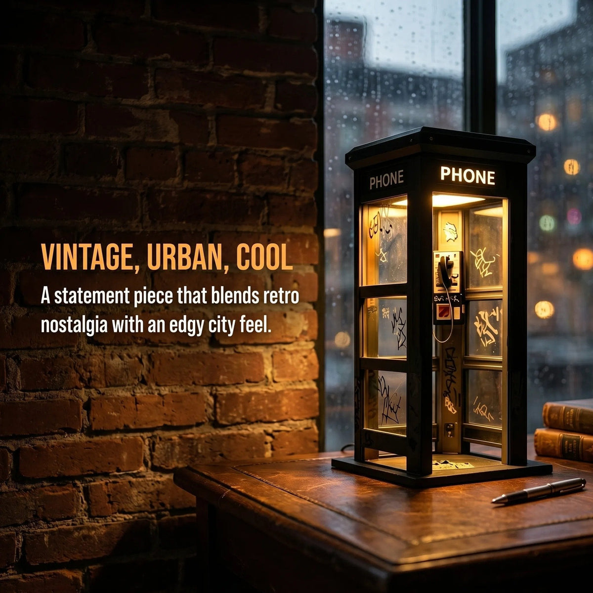 NoirBooth Glow - Vintage Phone Booth Ambient Lamp – image 5
