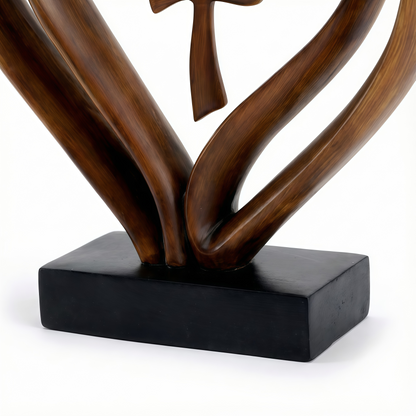 Marriage Takes Three – Entwined Heart & Cross Christian Wedding Sculpture – image 7