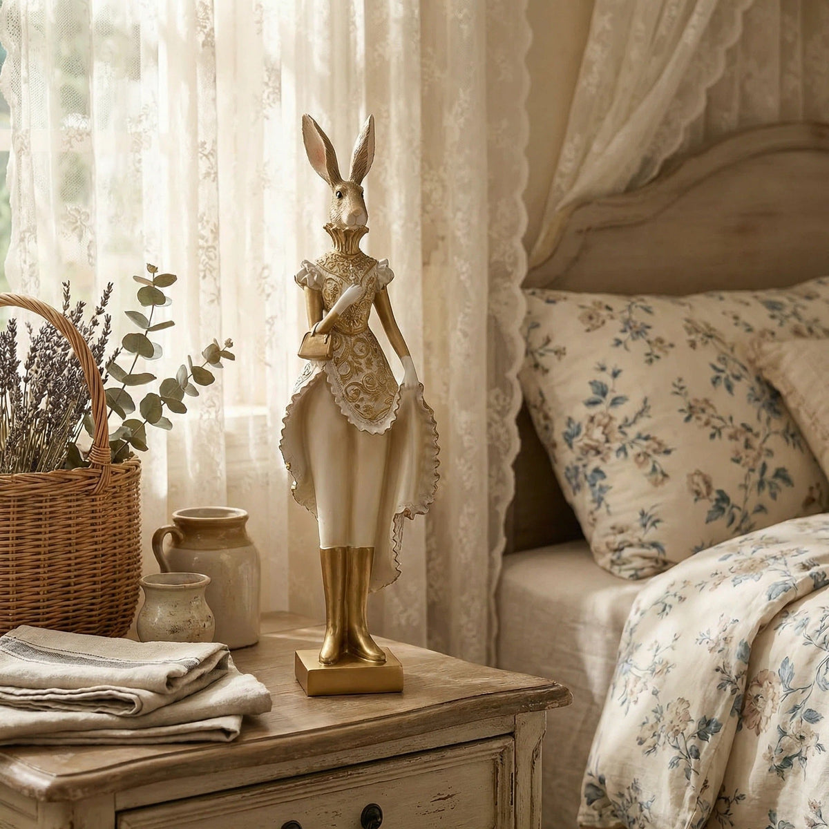 RoyalWhisk – Gold Trim Rabbit Figurine – image 3