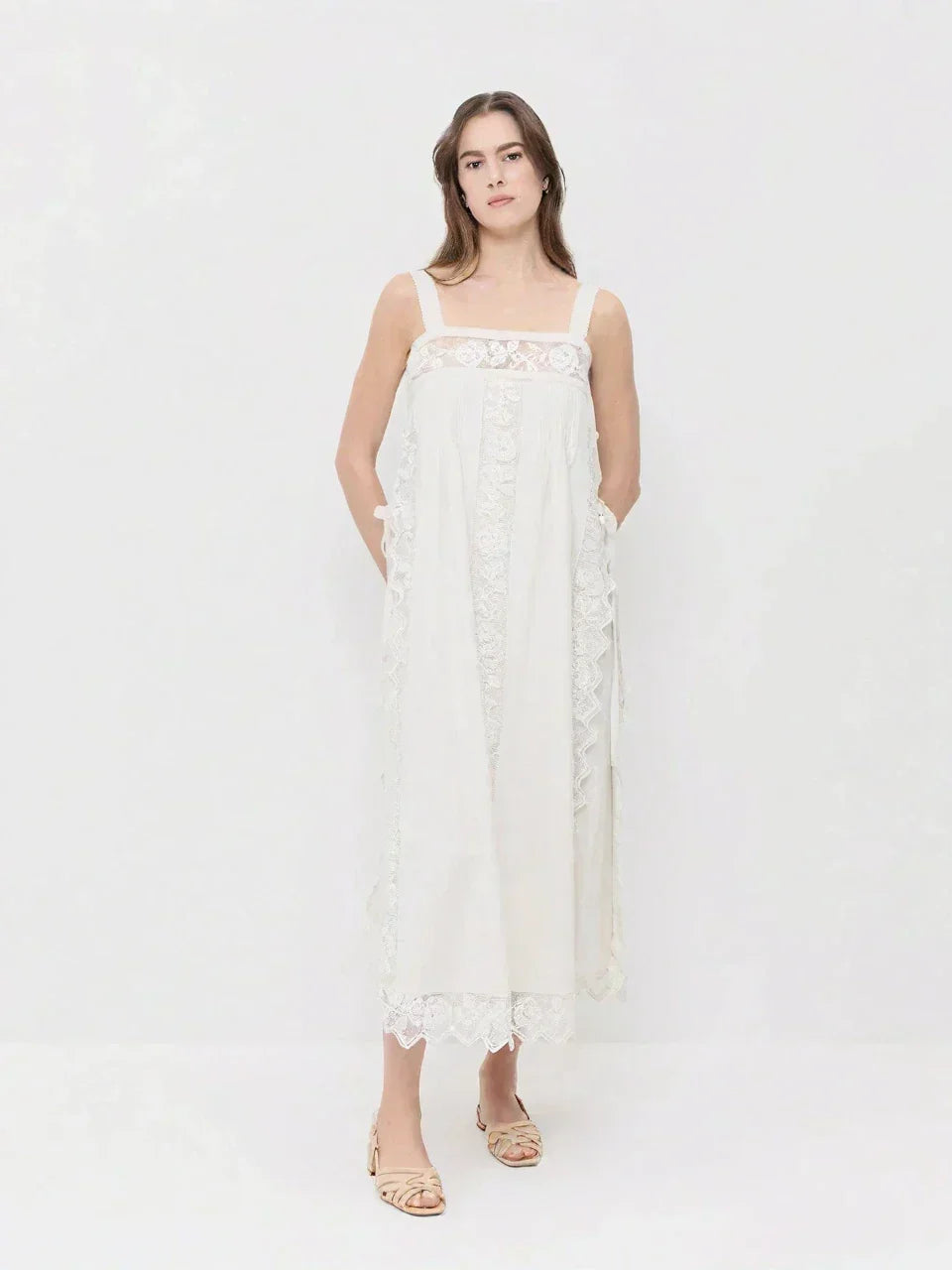 PureLinen – Vintage Lace Summer Midi Dress – image 3