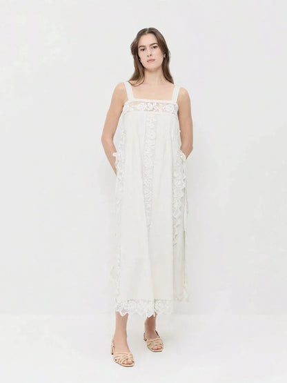 PureLinen – Vintage Lace Summer Midi Dress – image 3