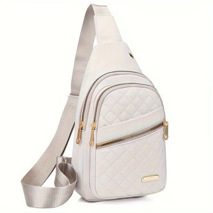 LuxeCarry – Minimalist Solid Color Crossbody Bag – White