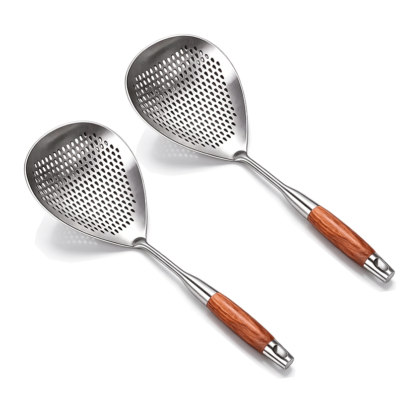 ChefWood – Wooden Handle Stainless Steel Skimmer – 2 PCS(Save $5)