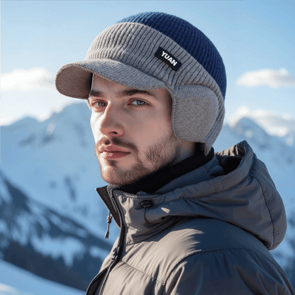 FrostGuard – Winter Knitted Earflap Hat for Men – Navy blue
