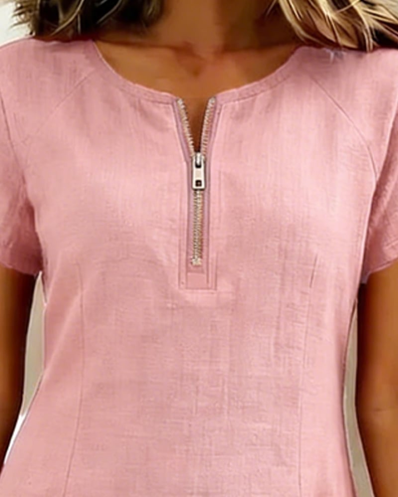 UrbanBreeze Zip – Everyday Cotton-Line Dress – image 15