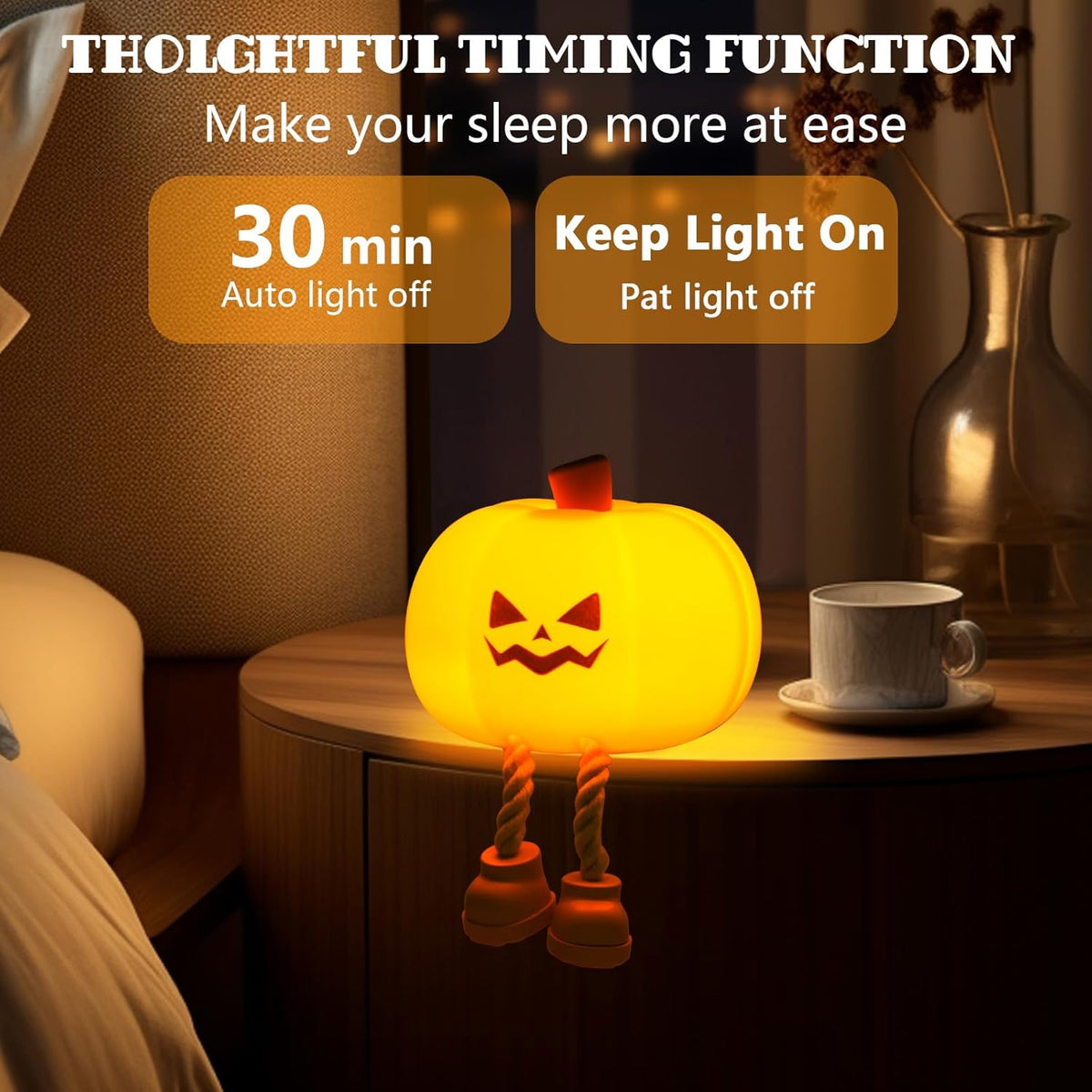 GlowGrin – Mischievous Grinning Pumpkin Night Light – image 2