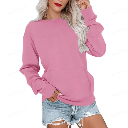 CozyCore – Women’s Crewneck Hoodless Sweatshirt – Purple Red / S