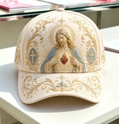 FloraBee – Aesthetic Garden Cap – ️ Sacred Heart Faith / One Size Fits Most
