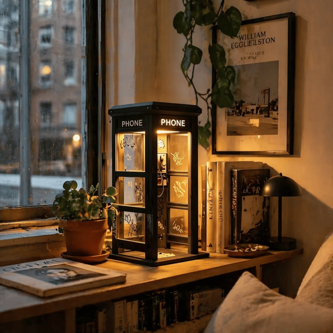 NoirBooth Glow - Vintage Phone Booth Ambient Lamp – image 13