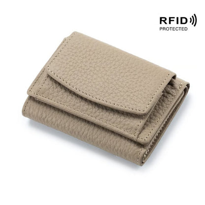 AuraVault - Premium Leather RFID Wallet – Grey