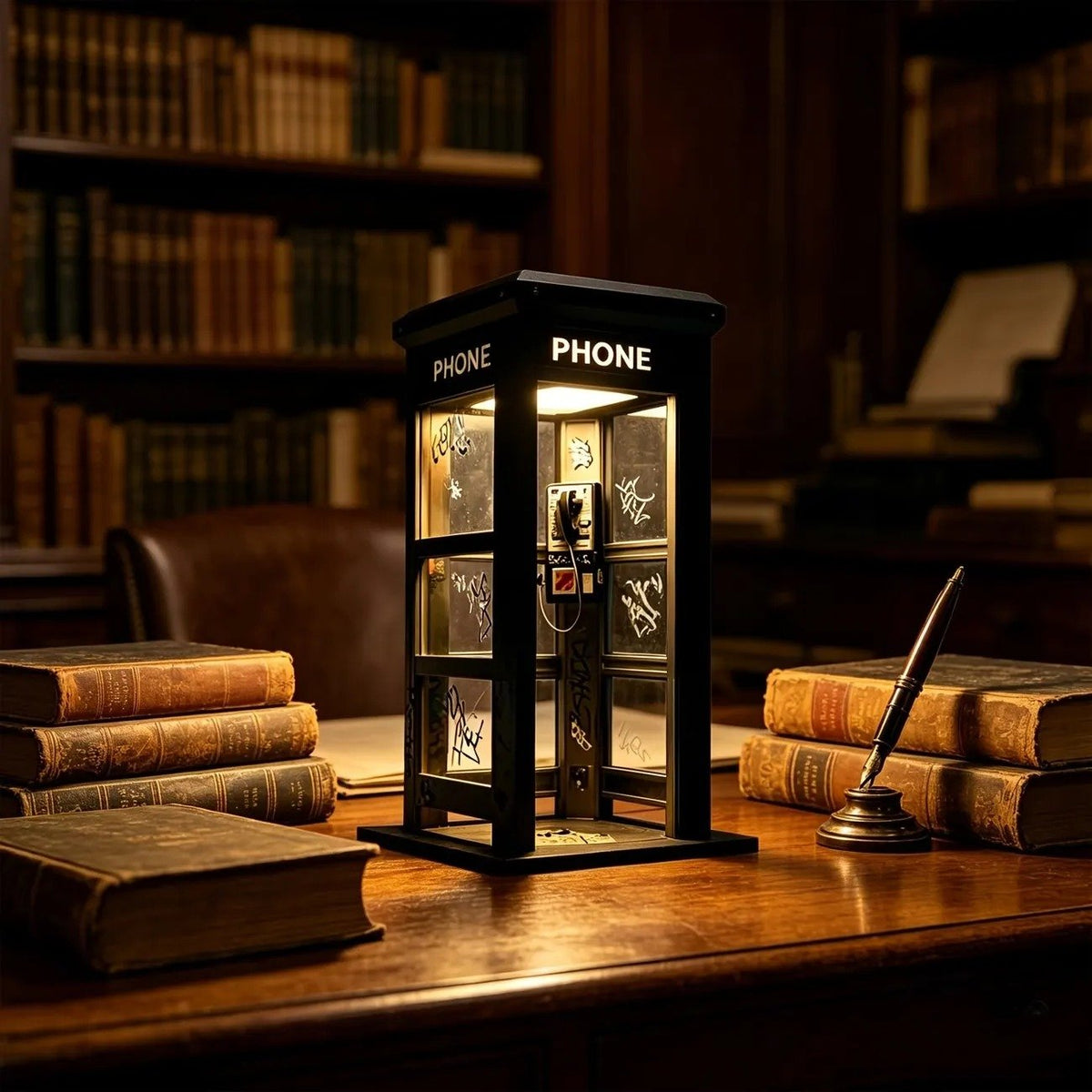 NoirBooth Glow - Vintage Phone Booth Ambient Lamp – image 10