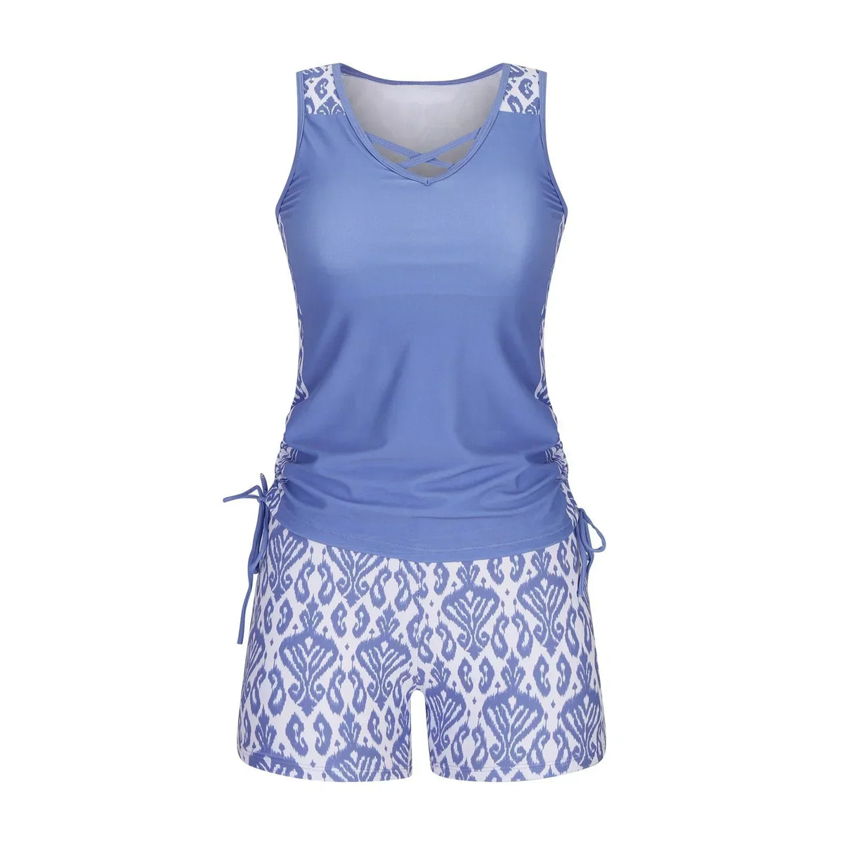 BeachBloom – Modest Bohemian Tankini Swimsuit with Shorts – image 8