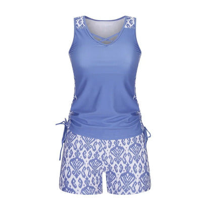 BeachBloom – Modest Bohemian Tankini Swimsuit with Shorts – image 8