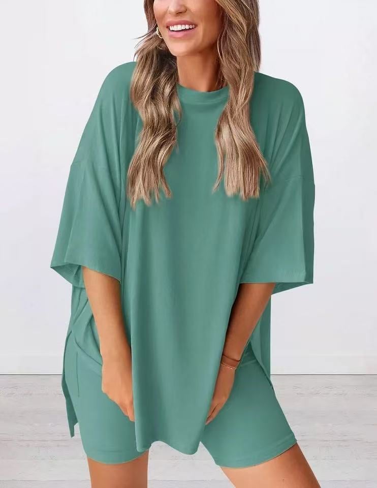 ComfiChic - Two Piece Relaxed Fit Set – Green / S