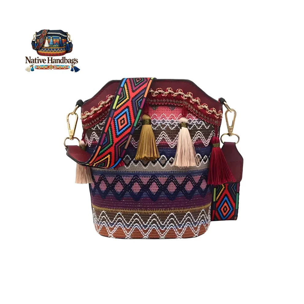 RootedCraft – Heritage Inspired Handbag – Red Earth / 20cm x 9.5cm x 18cm