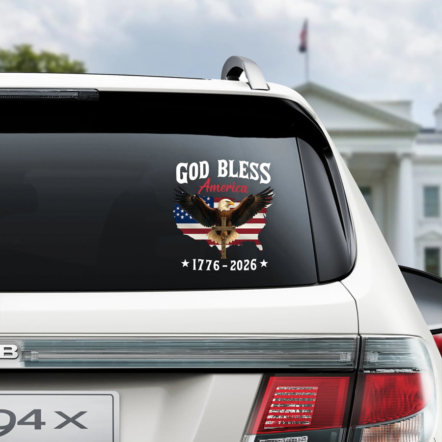 LibertyFlight – God Bless America Eagle Window Sticker – image 2