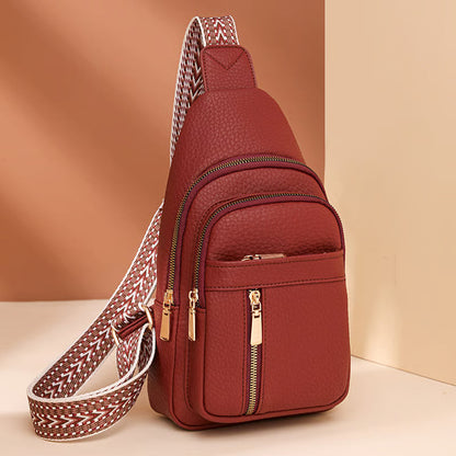LuxeCarry – Minimalist Solid Color Crossbody Bag – Updated PU-Red