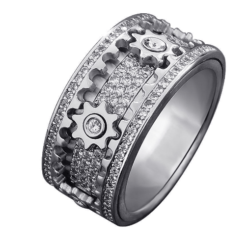 Zigzag - Sliding Ring Modern Statement Style – Silver / 6