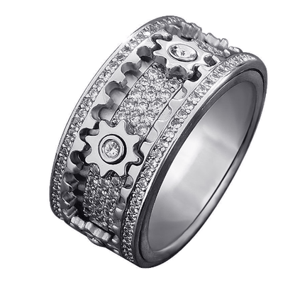 Zigzag - Sliding Ring Modern Statement Style – Silver / 6