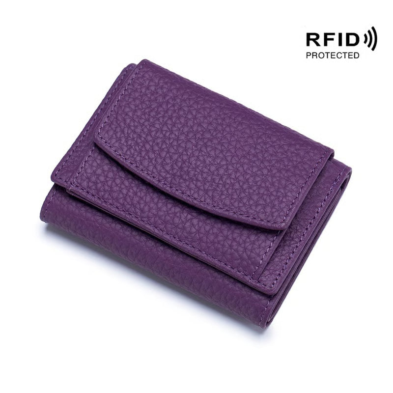 AuraVault - Premium Leather RFID Wallet – Purple