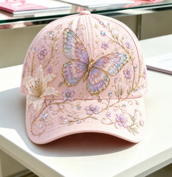 FloraBee – Aesthetic Garden Cap – Butterfly Meadow / One Size Fits Most