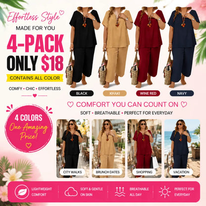 SoftEase – Relaxed Fit Outfit Set – 4-SETS A / XS