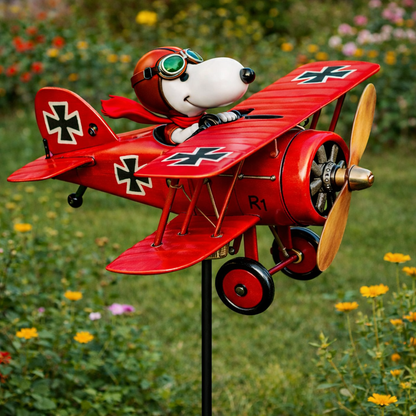 Pilot SNPY Garden Windmill – Red Baron–Inspired Snoopy Flyer