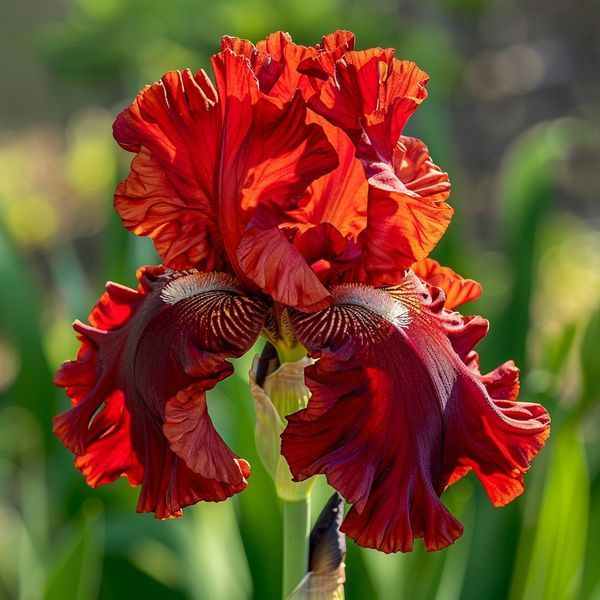 BloomAura – Exotic Tall Bearded Iris Flower – Crimson Crest / 2 Iris Rhizomes