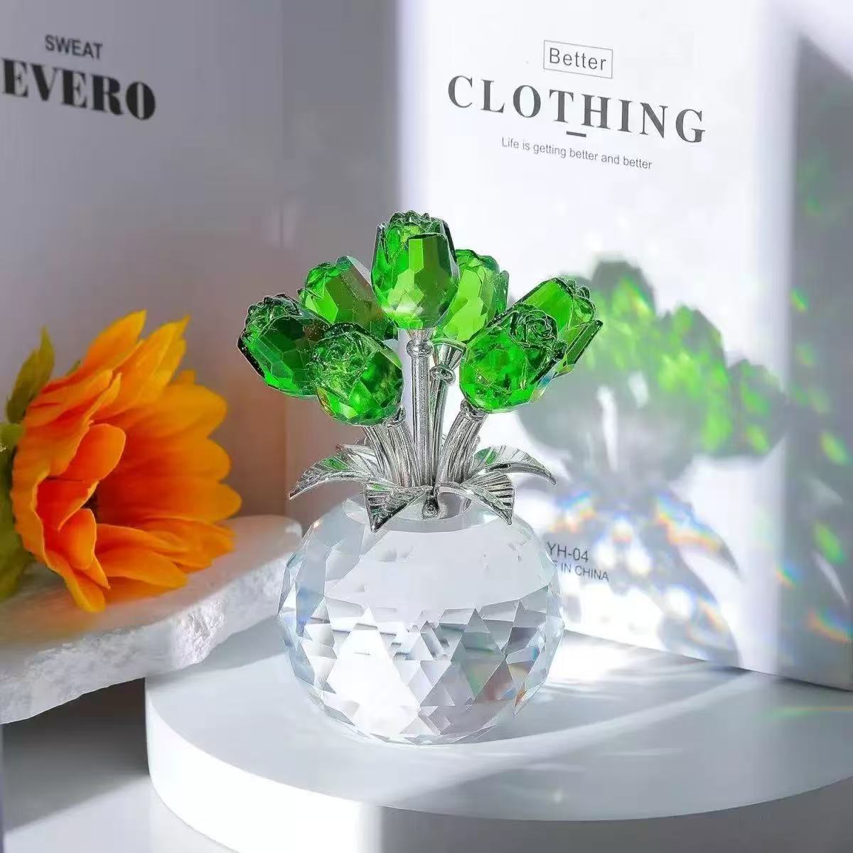 CelestiaRose - Timeless Crystal Arrangement – Green