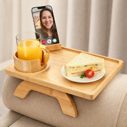 CouchBuddy – 4-in-1 Armrest Tray – Natural / Buy 1