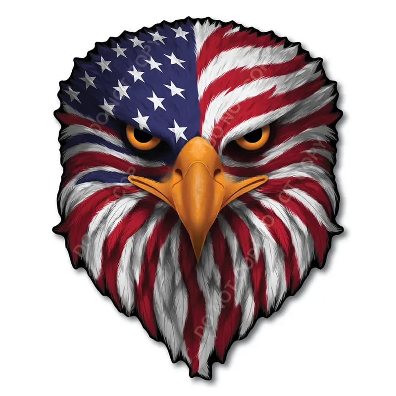 BoldEagle – Reflective Patriotic USA Flag Sticker – USA Flag / 5" x 4"