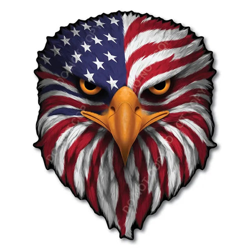 BoldEagle – Reflective Patriotic USA Flag Sticker – USA Flag / 5" x 4"