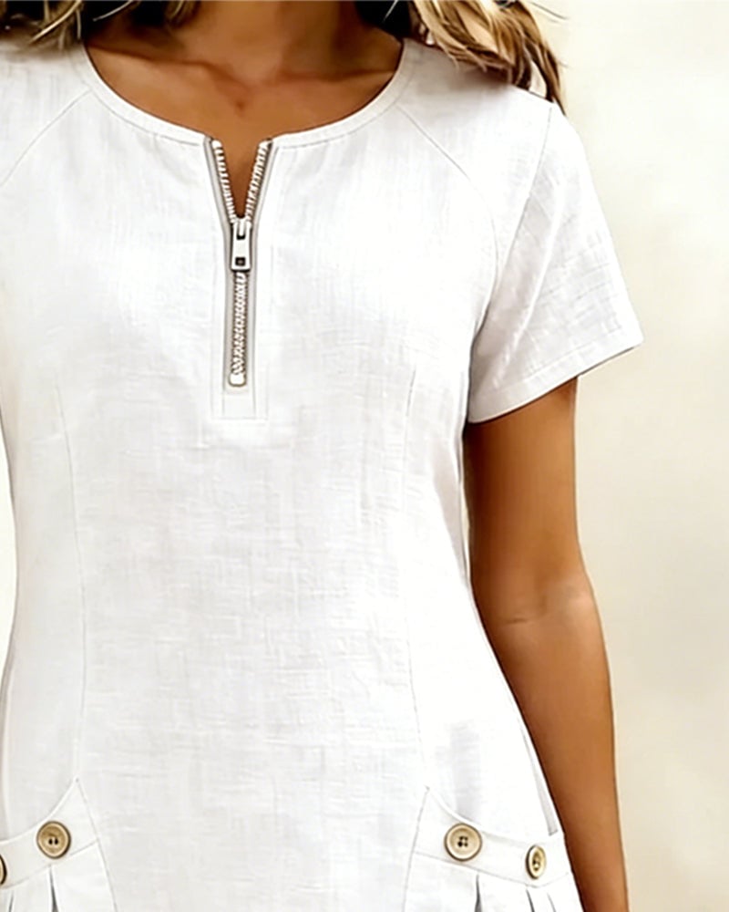 UrbanBreeze Zip – Everyday Cotton-Line Dress – image 19