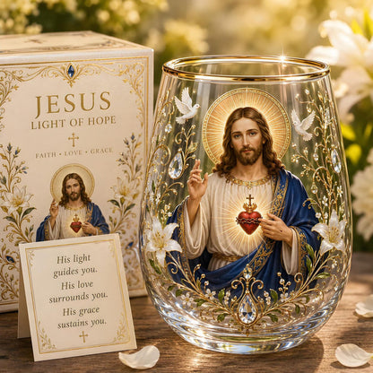 DivineSip – Sacred Heart of Jesus Glass Cup – image 2