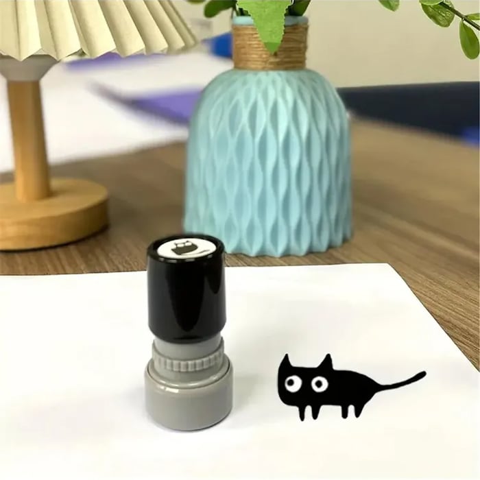 MeowMark – Cat Pattern Stamp Set – B Set Pack（Upside-down kitten+Worried kitten+Playing kitten+Standing kitten+Singing kitten）5pack