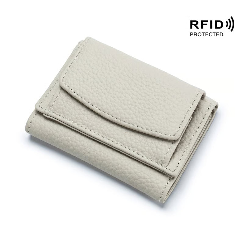 AuraVault - Premium Leather RFID Wallet – Milkshake White