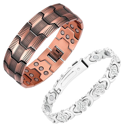 Flower Copper Bracelet – White & Special / Regulator + Gift Box