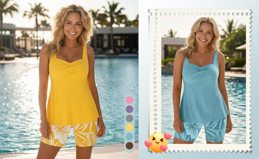 BellaWave – Stylish Coverage Swimsuit – Yellow / US4 (S)