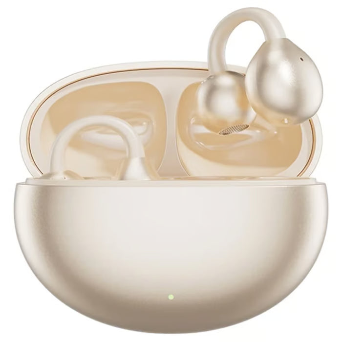 AuraSonic – Ultra-Light Transparent Bluetooth Earphones – Beige / No Jewelry