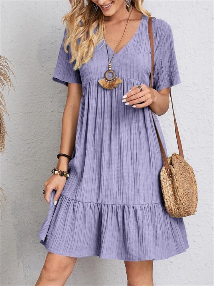 VintageMuse – Retro V-Neck Women’s Top – Purple / S